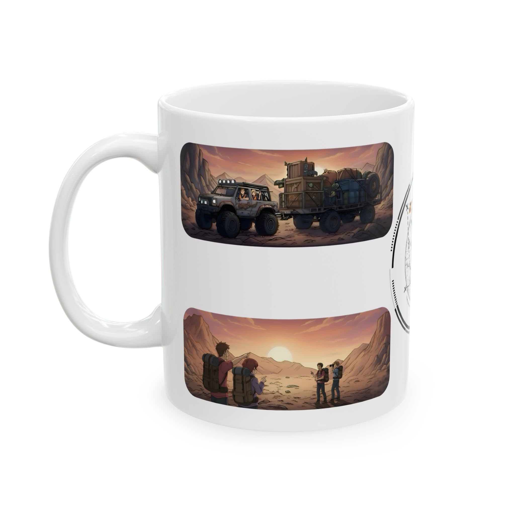 Adventure 4x4 Trucks #22, Game Dev, Photography, & Explorers On The Go White Ceramic Mug — Find Your Path To The Essentials Cup (11oz & 15oz)