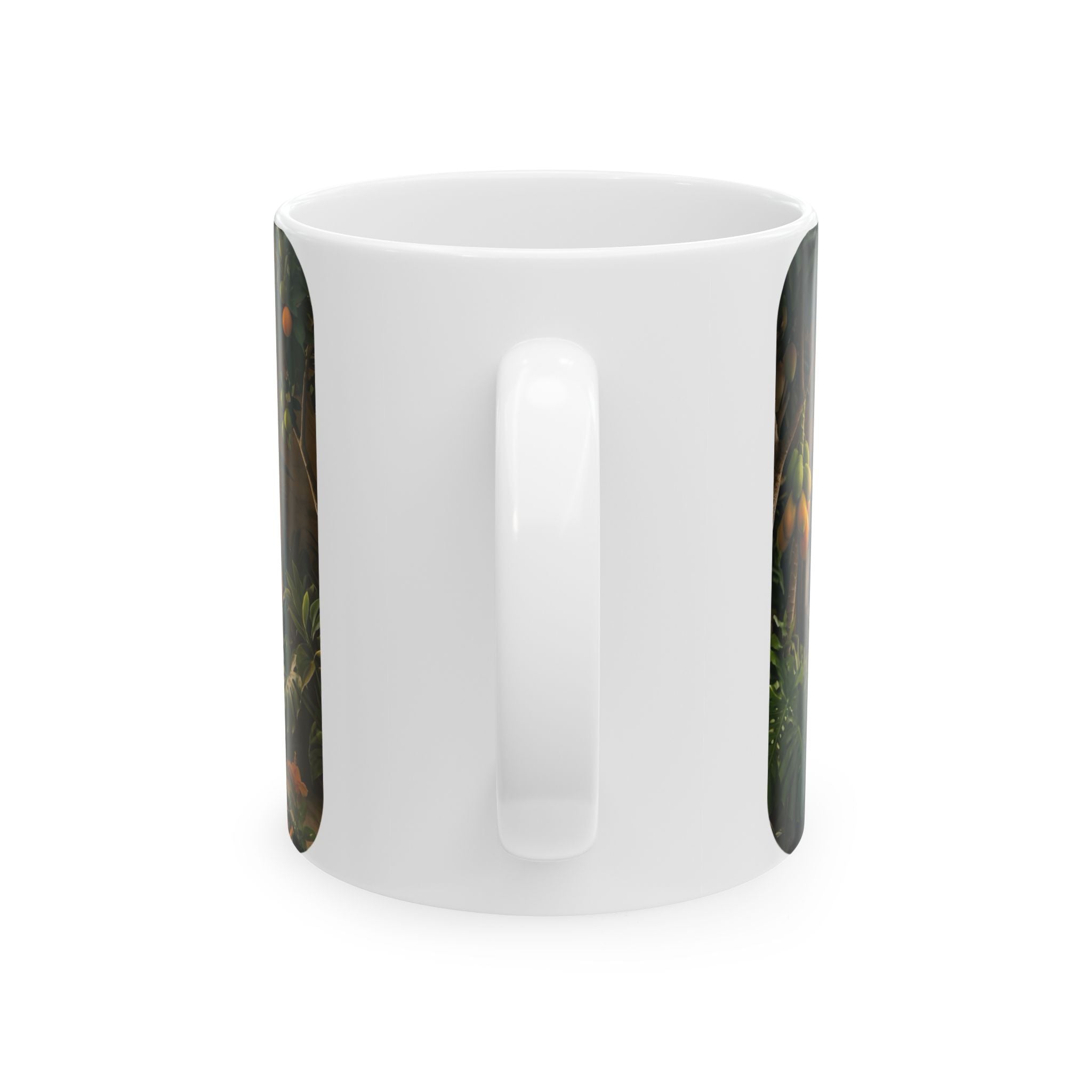 Tropical Cave Paradise White Ceramic Mug,  Relaxing Escape Cup (11 oz, 15 oz)