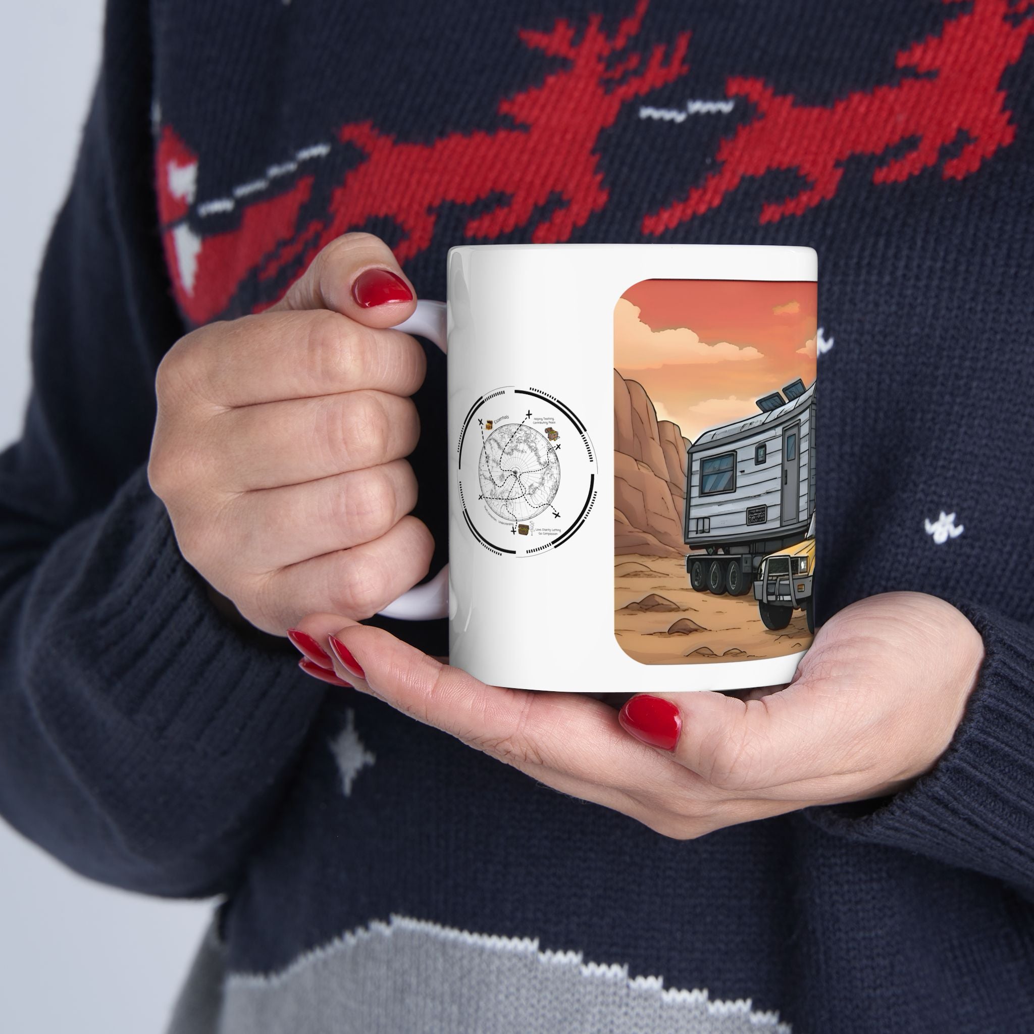Sunshine State Pickup Trucks #15, Hauling Off The Grid Trailer White Ceramic Mug – Celebrating Companionship, Creativity & Life’s Little Wonders Cup (11oz/15oz)