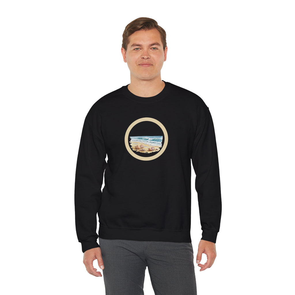 Beach Circle Crewneck Sweatshirt — Coastal Sunset Sweater
