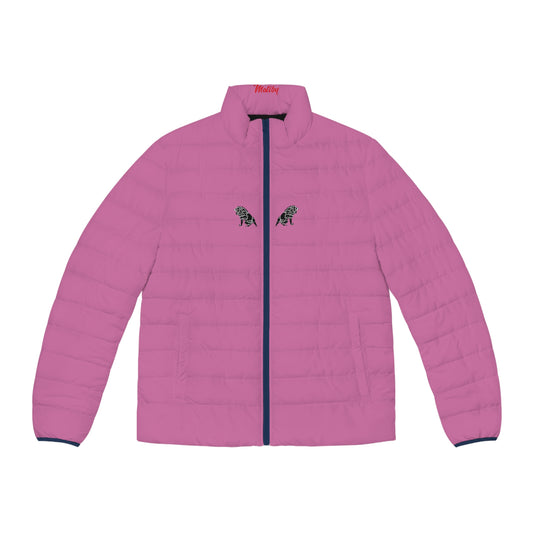 Men's Pink Puffer Jacket (AOP)