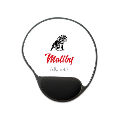 Matiby White Mouse Pad With Wrist Rest