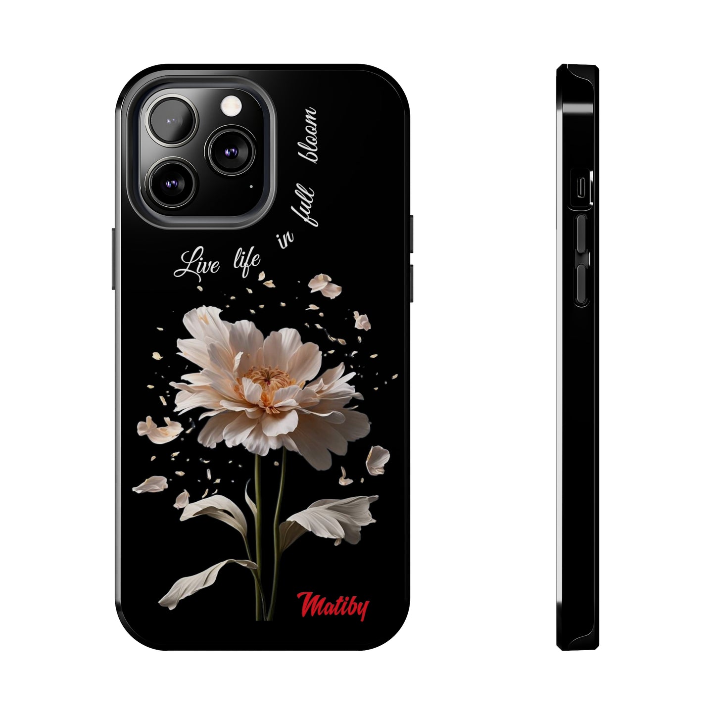 Matiby Amy's Special Flower Bloom Black Tough Phone Cases