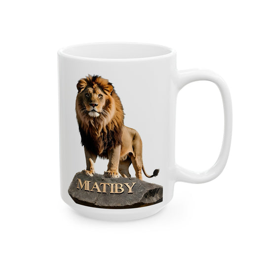 Matiby Lion Ceramic Mug, 11oz