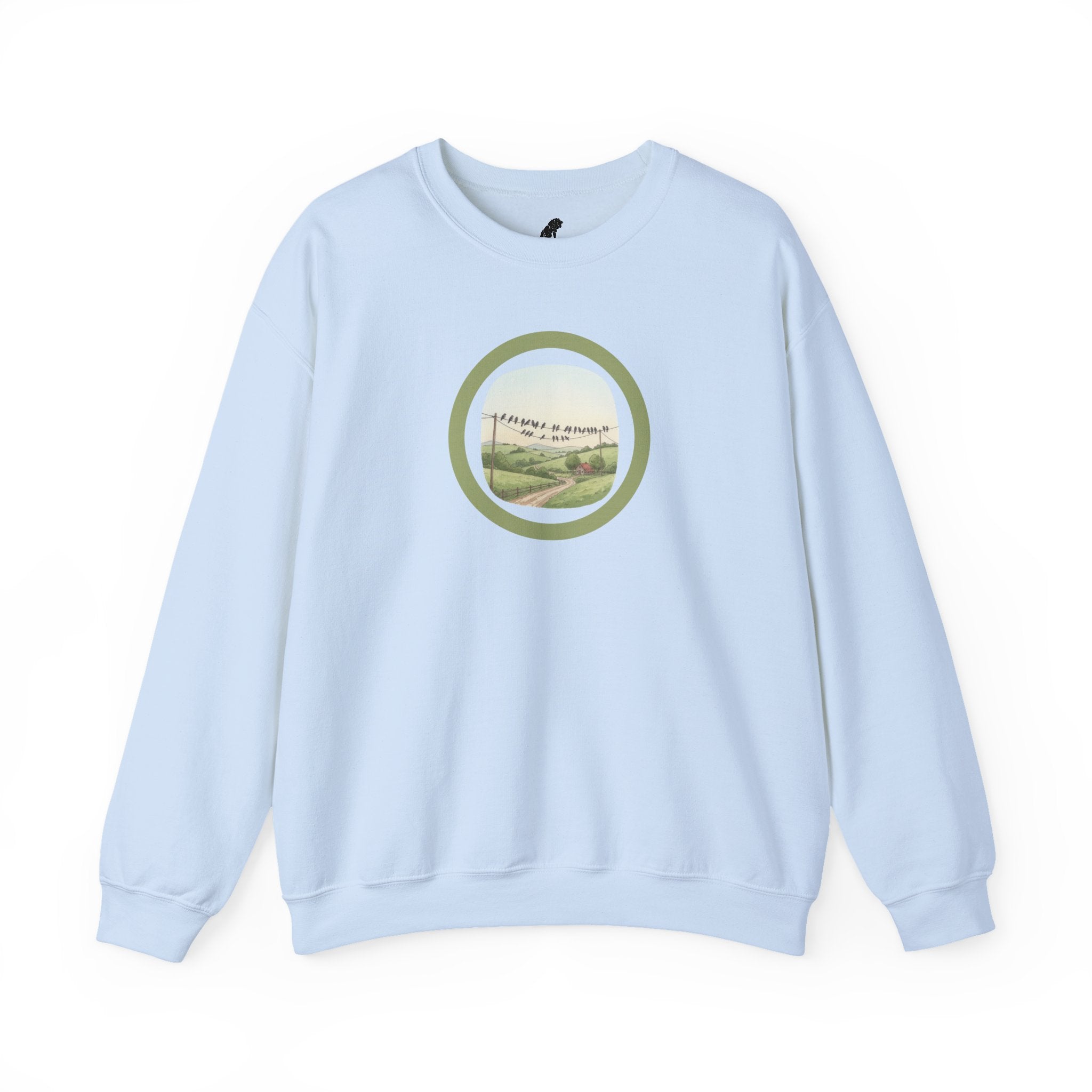 Relaxing Nature Birds Scenic Crewneck Sweatshirt —"I Choose My Way" Free As A Bird Circle Design