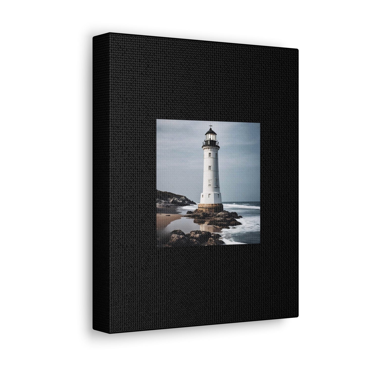 Lighthouse Black Canvas Gallery Wraps