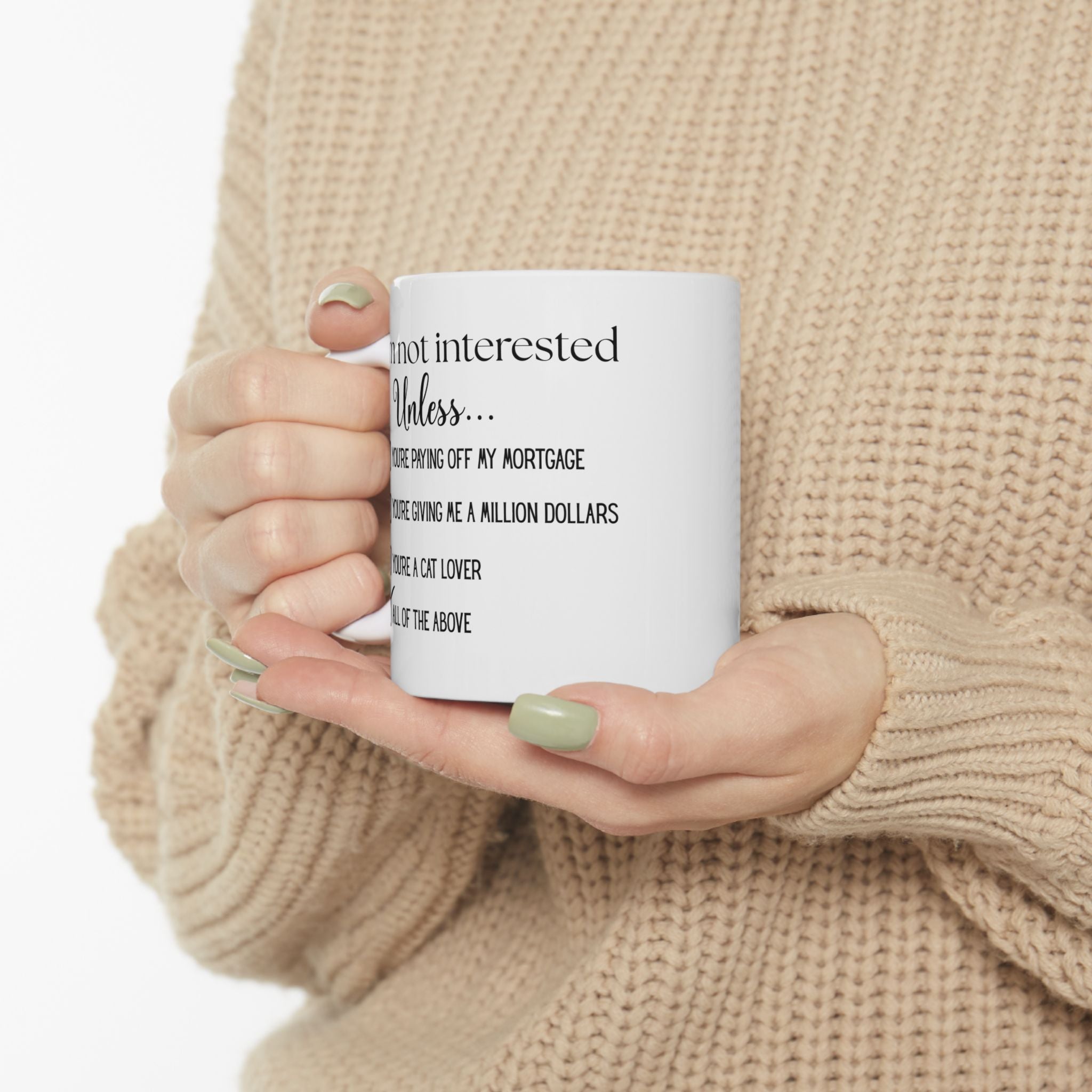 No Soliciting, We Good White Ceramic Mug - Not Interested Funny Checklist Tea Cup (11oz/15oz)
