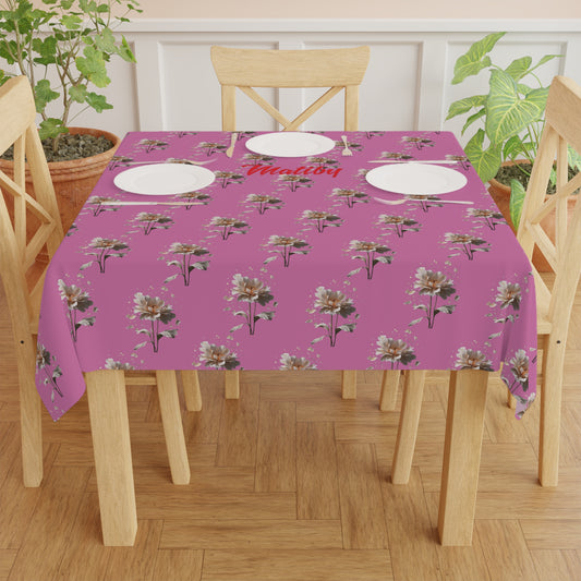 Matiby Pink Flower Tablecloth