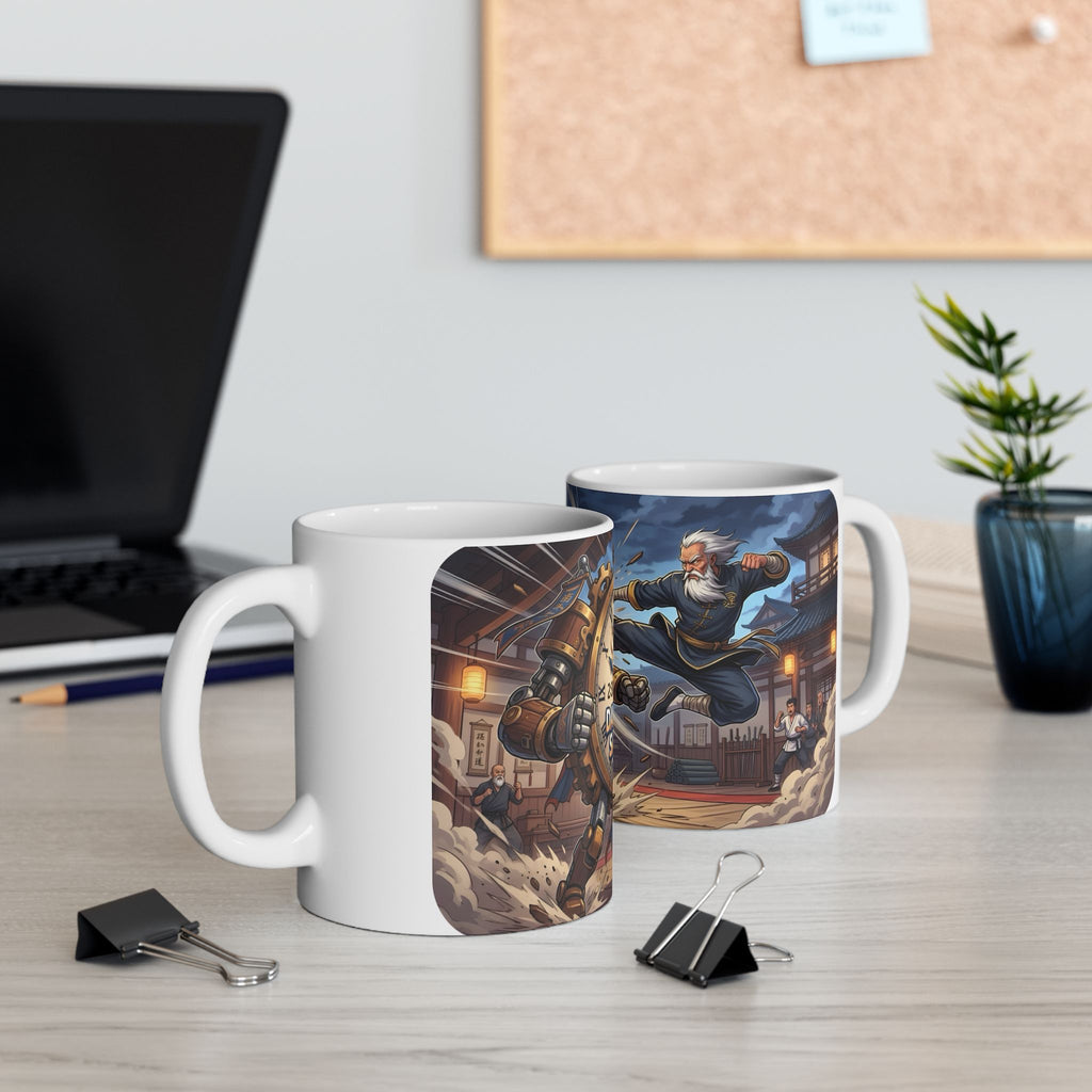 Daylight Saving Time Fight White Ceramic Mug – Brawling For Sleep Cup (11oz, 15oz)