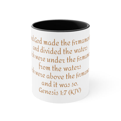 Bible Speaks Gen 1:7 Accent Mug, 11oz