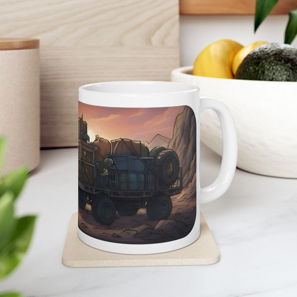 Adventure 4x4 Trucks #23, Utility Workers On The Go White Ceramic Mug — Find Your Path To The Essentials Cup (11oz & 15oz)
