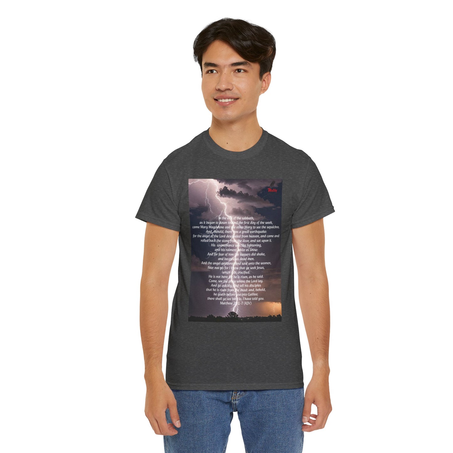 Lightning Style He is Risen Unisex Heavy Cotton Tee