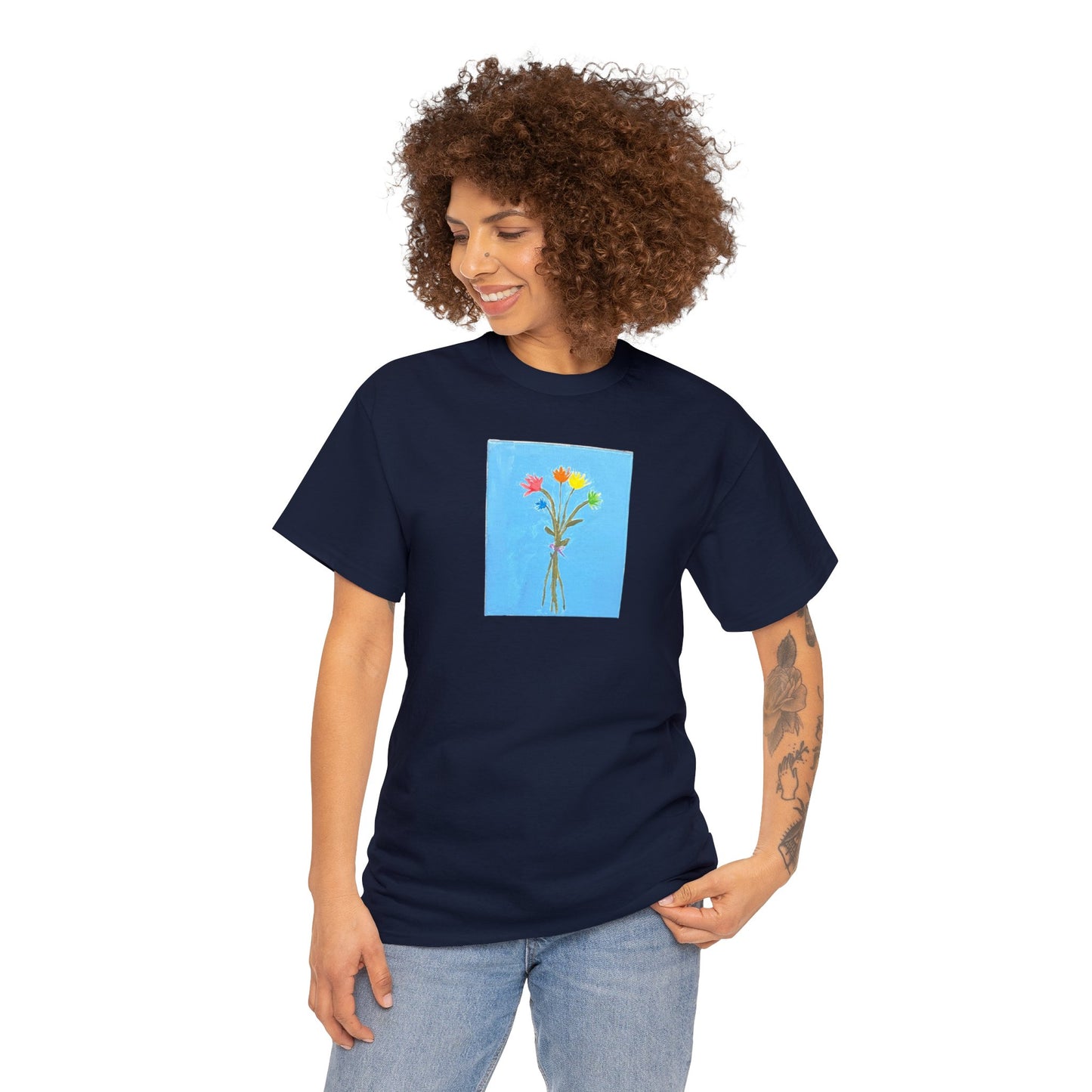 Matiby "Artzy" Flower Unisex Heavy Cotton Tee