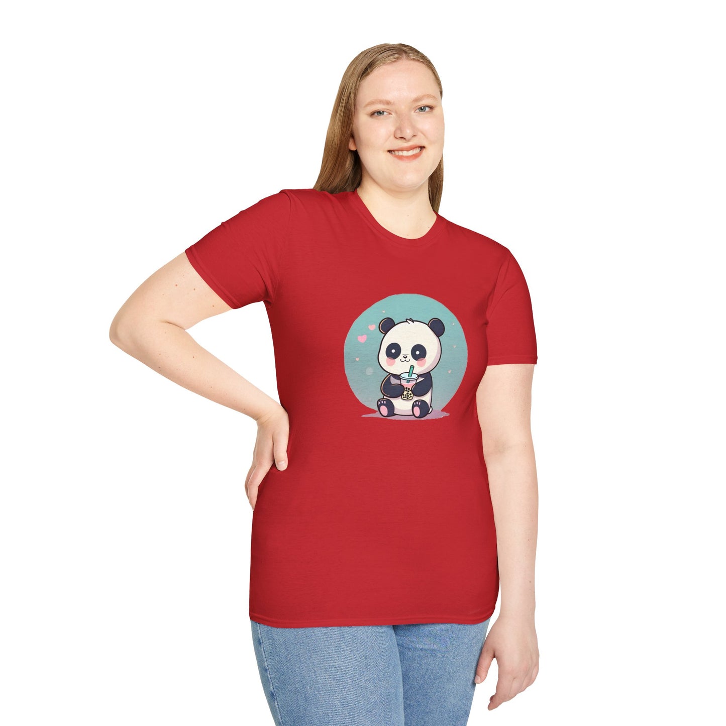 Panda With Boba Unisex Softstyle T-Shirt