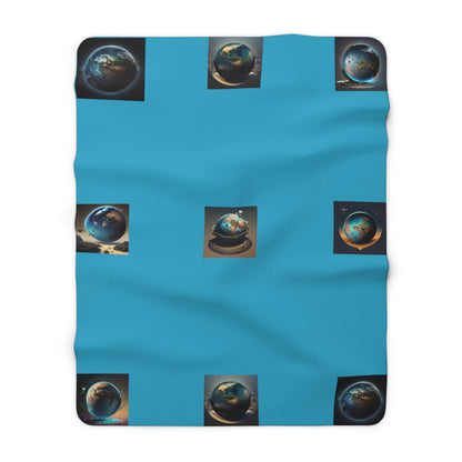 Matiby MEK Teal Sherpa Fleece Blanket