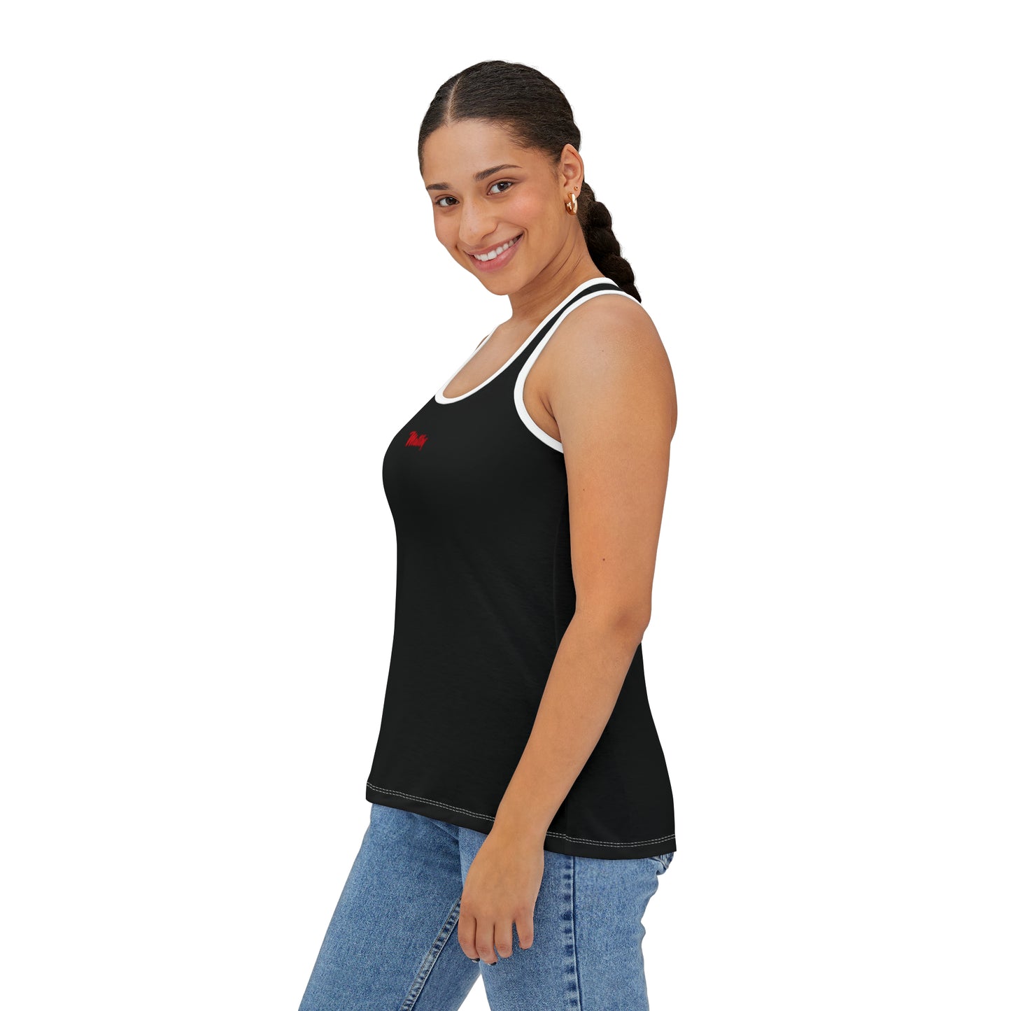 Women's Black Tank Top (AOP)