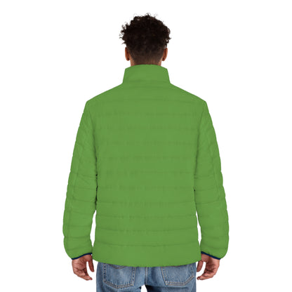 Men's Green Puffer Jacket (AOP)