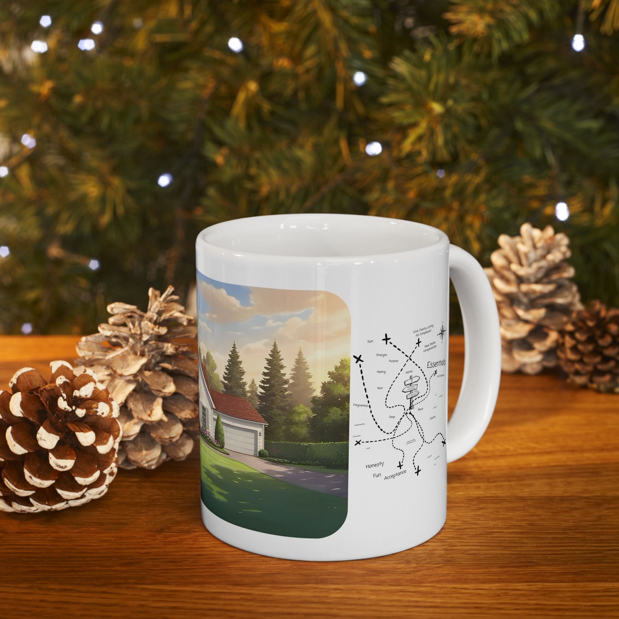 Cozy Architecture & Dreamy Landscapes #51 White Ceramic Mug – Homes Home Sweet Home Cup (11oz/15oz)
