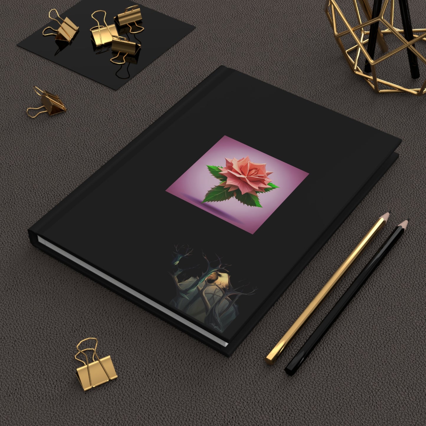 Thorn Rose Hardcover Journal Matte Black