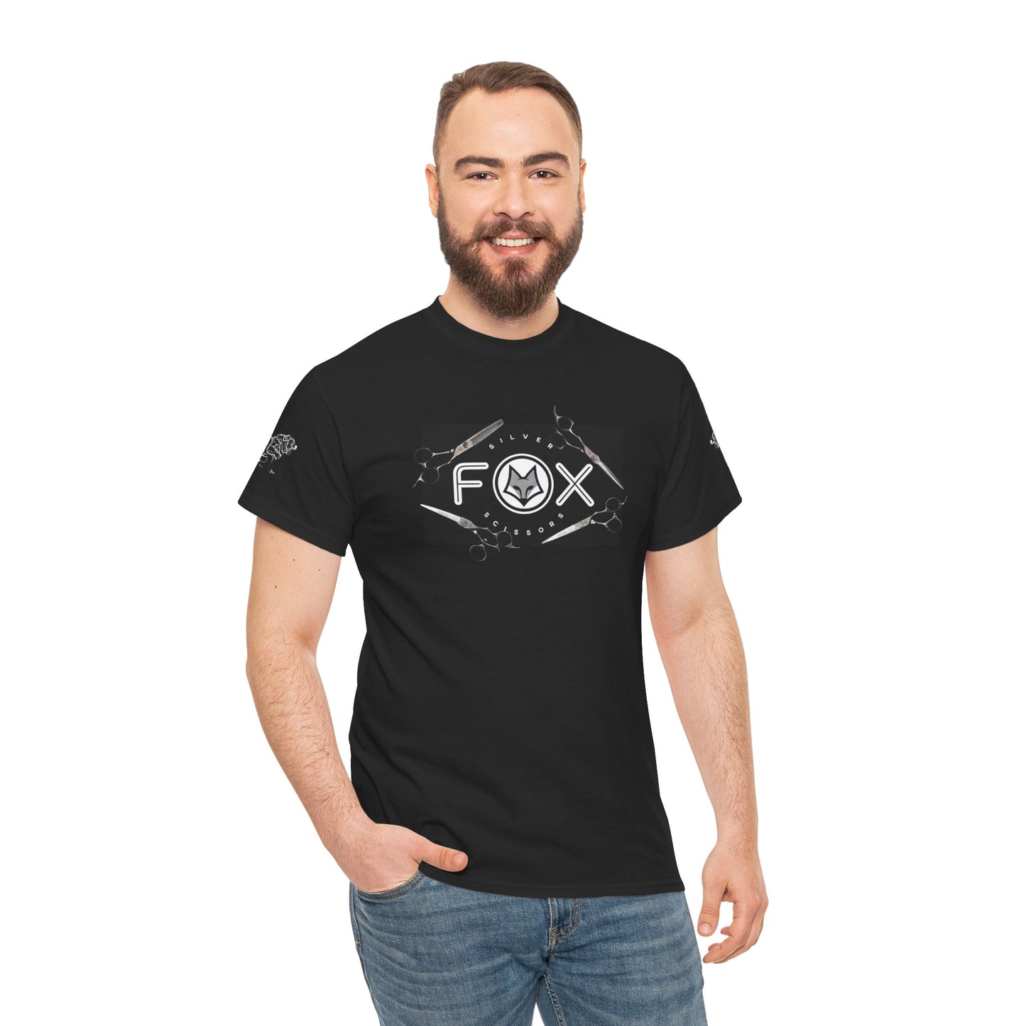 Silver Fox Scissors Unisex Heavy Cotton Tee