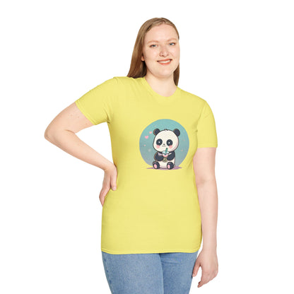 Panda With Boba Unisex Softstyle T-Shirt