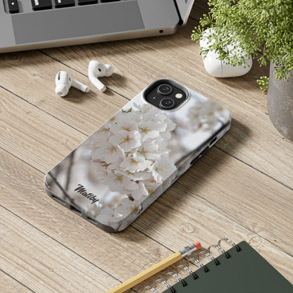 White Flower Tough Phone Cases