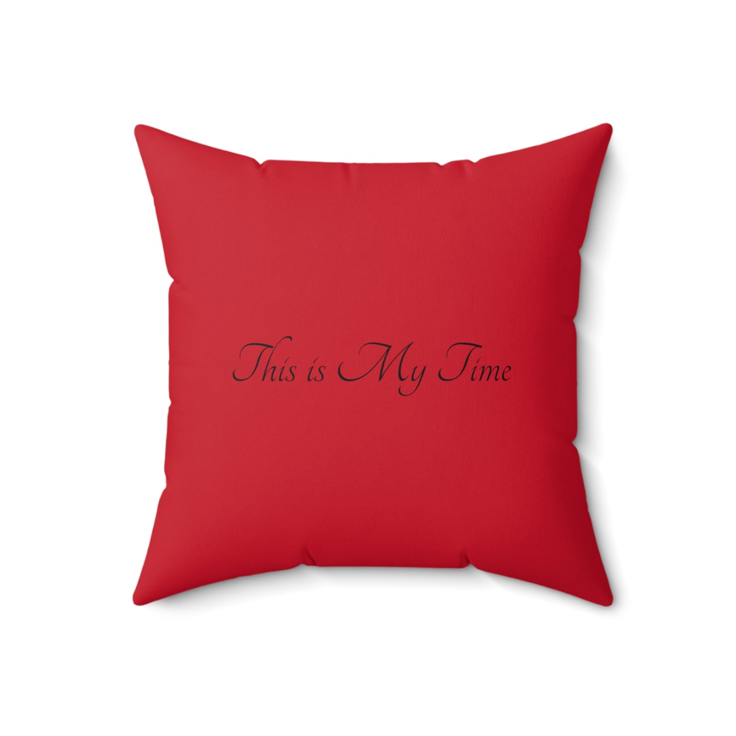 Dark Red Flower Spun Polyester Square Pillow