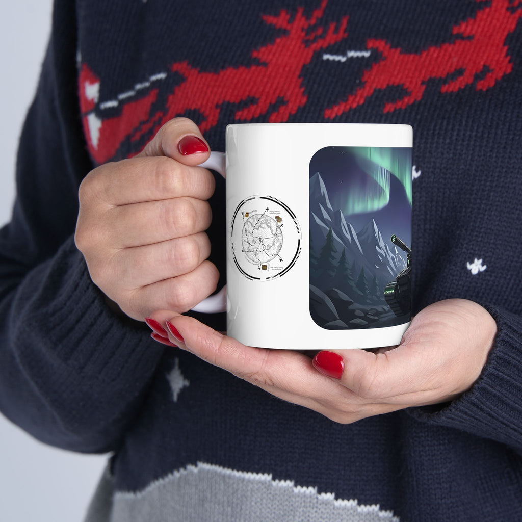 Aurora Borealis Northern Lights Vista White Ceramic Mug – Life’s Little Wonders Cup (11oz/15oz)