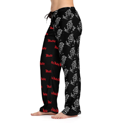 Women's Black Pajama Pants (AOP)