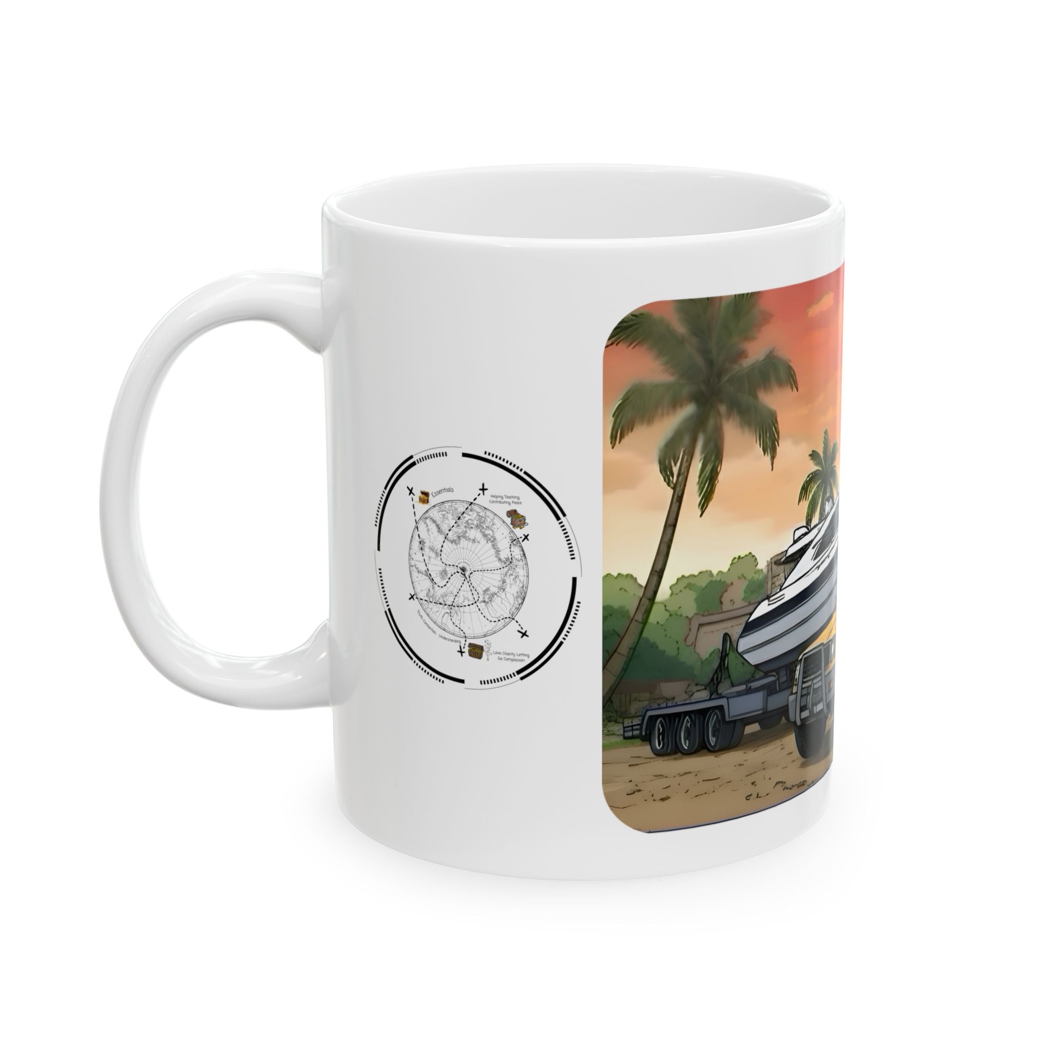 Sunshine State Pickup Trucks #9 Speed Boat Hauler White Ceramic Mug – Celebrating Companionship, Creativity & Life’s Little Wonders Cup (11oz/15oz)