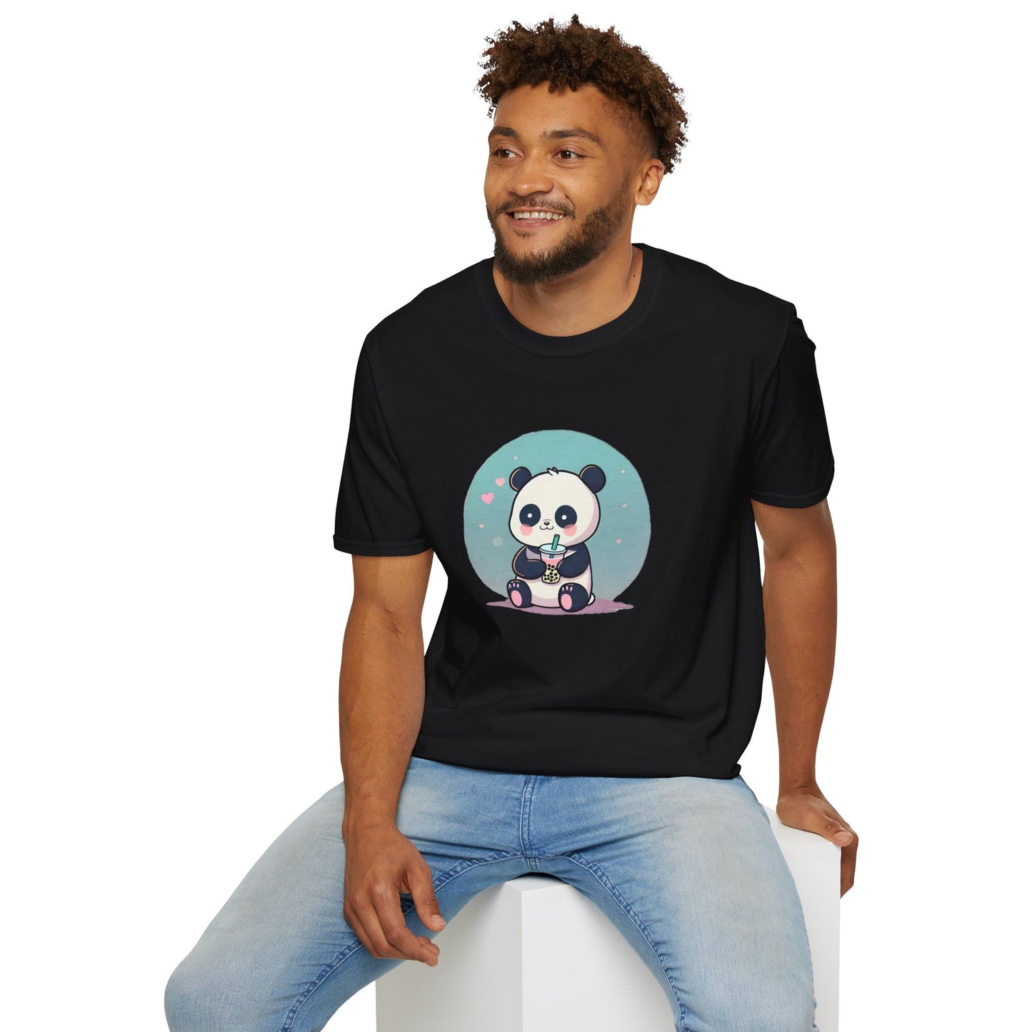 Panda With Boba Unisex Softstyle T-Shirt