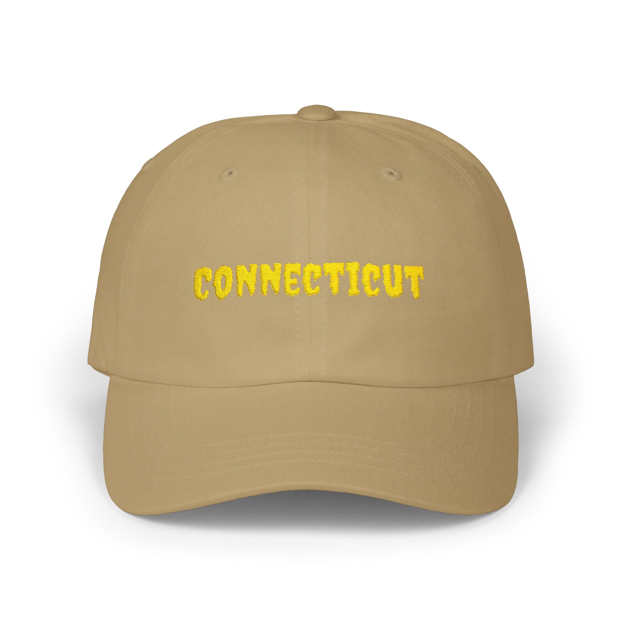 Connecticut United States of America Gold Embroidered Classic Dad Cap | CT 5th USA Baseball Hat