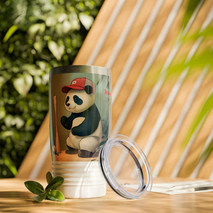 Artzy Baseball Panda Ringneck Tumbler, 20oz