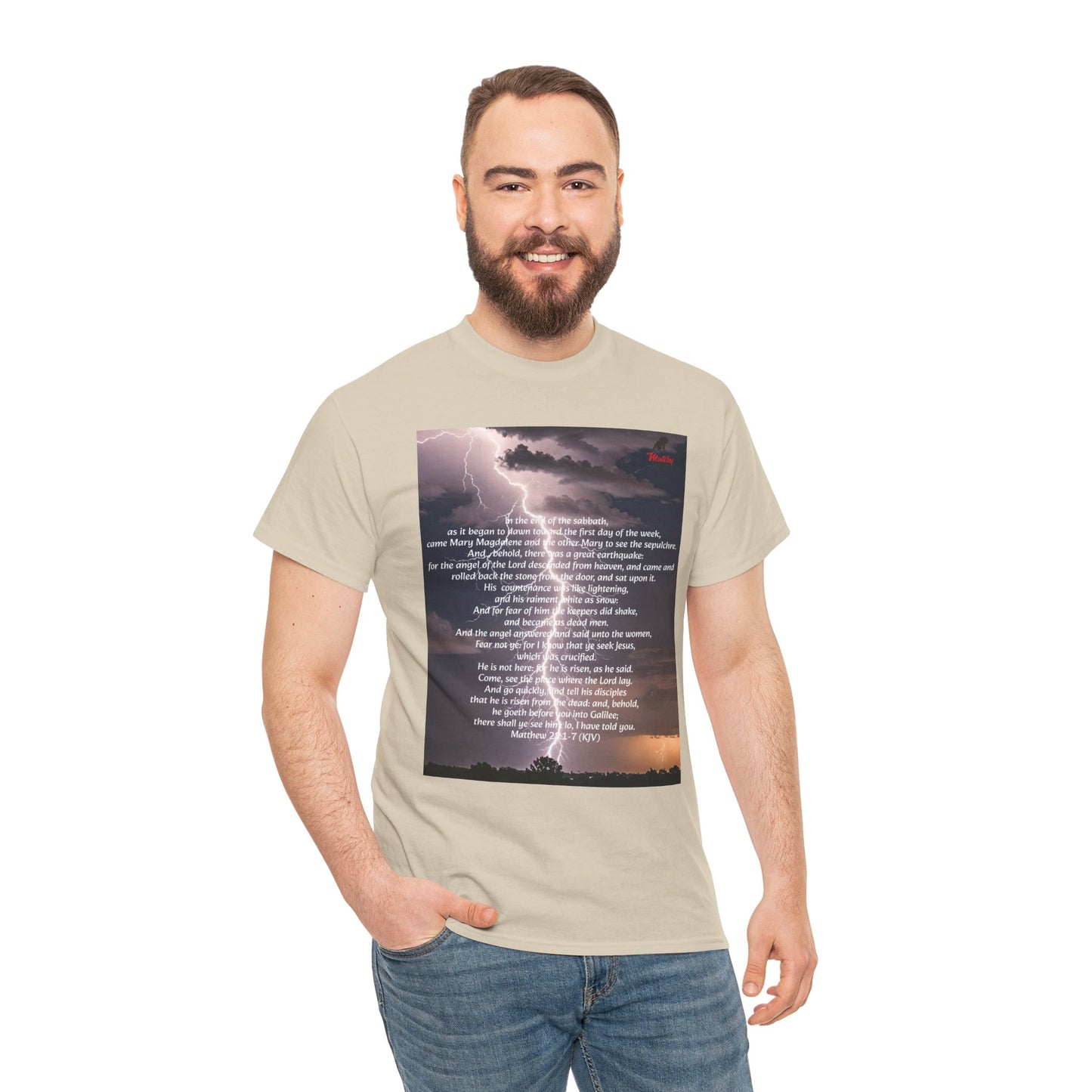 Lightning Style He is Risen Unisex Heavy Cotton Tee