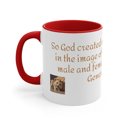 Bible Speaks Gen 1:27 Accent Mug, 11oz