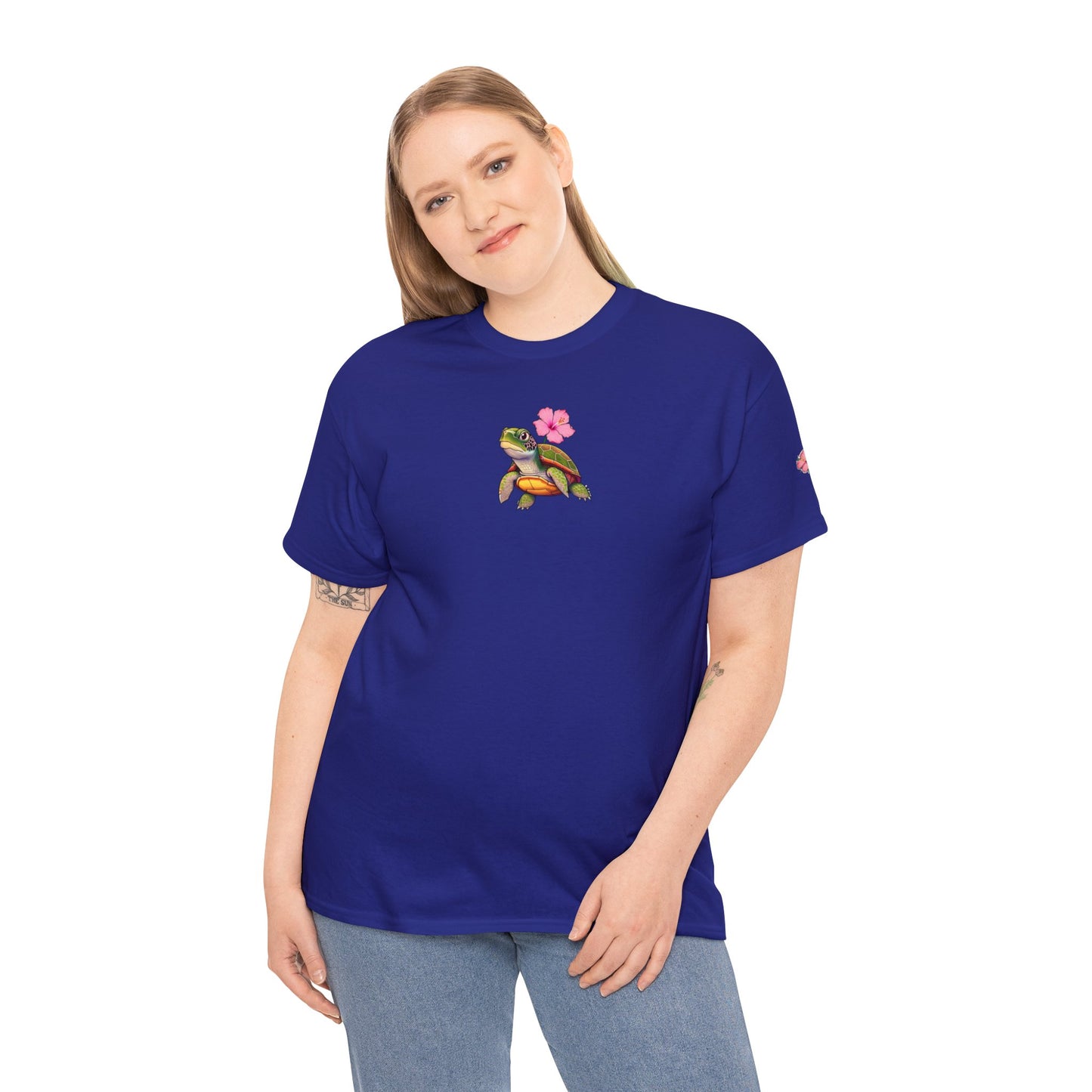 Turtle Flower Unisex Heavy Cotton Tee