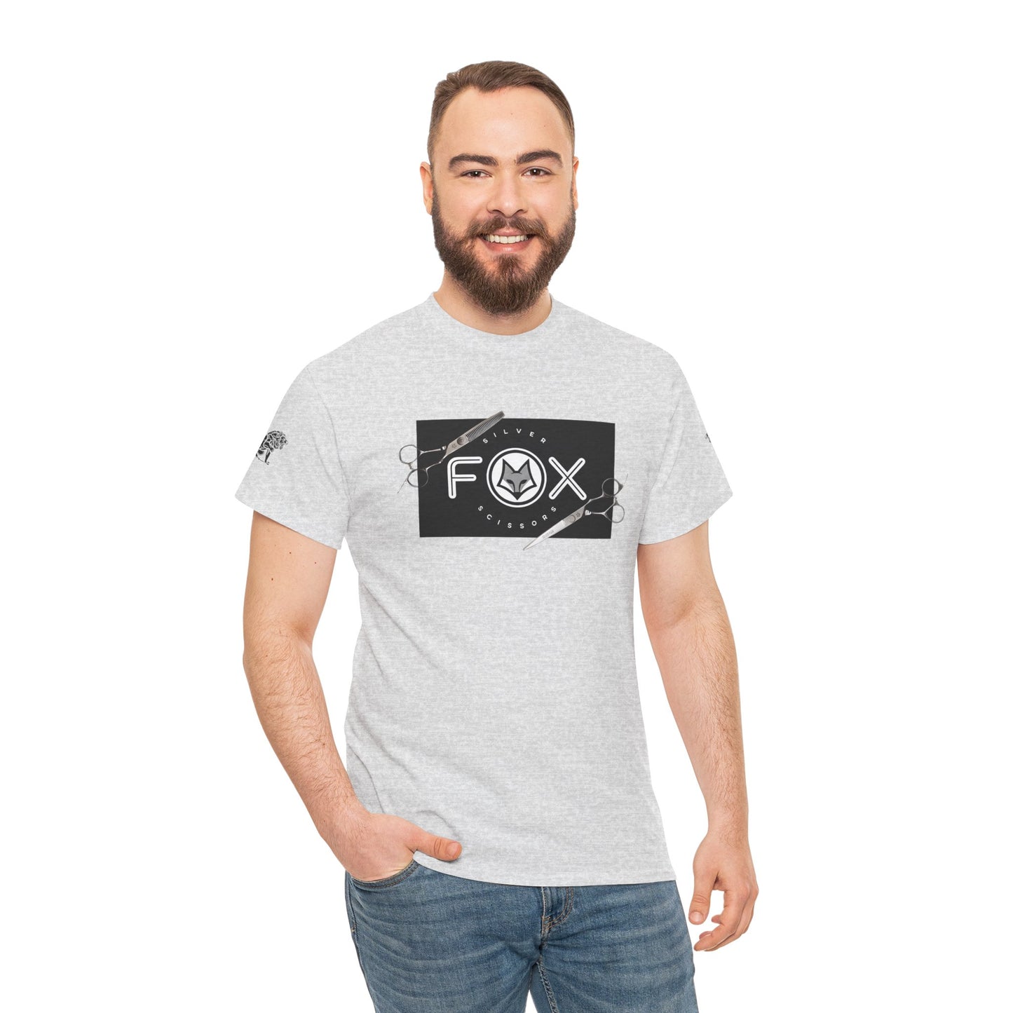 Silver Fox Scissors Unisex Heavy Cotton Tee