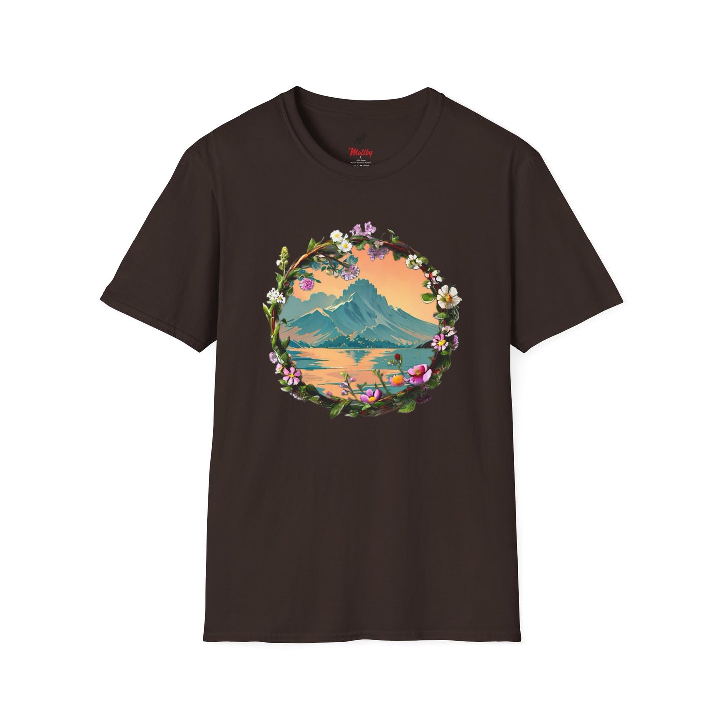 Japanese Blue Rose Landscape Unisex Softstyle T-Shirt