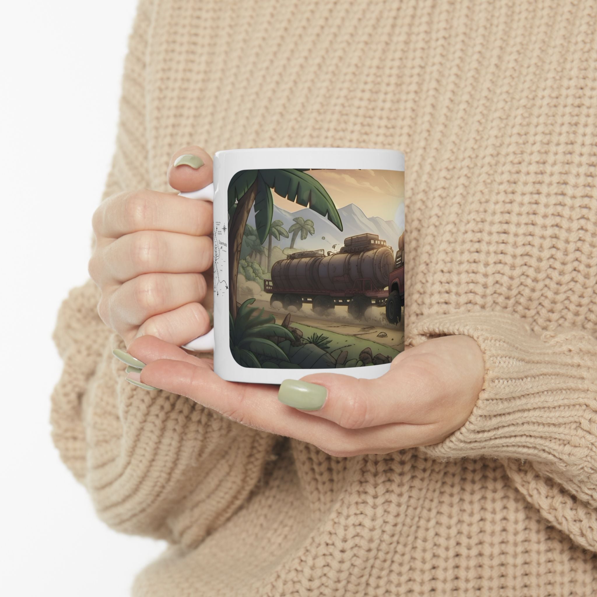 Adventure 4x4 Trucks #57, International Off-Road Haulers White Ceramic Mug — Find Your Path To The Essentials Cup (11oz & 15oz)
