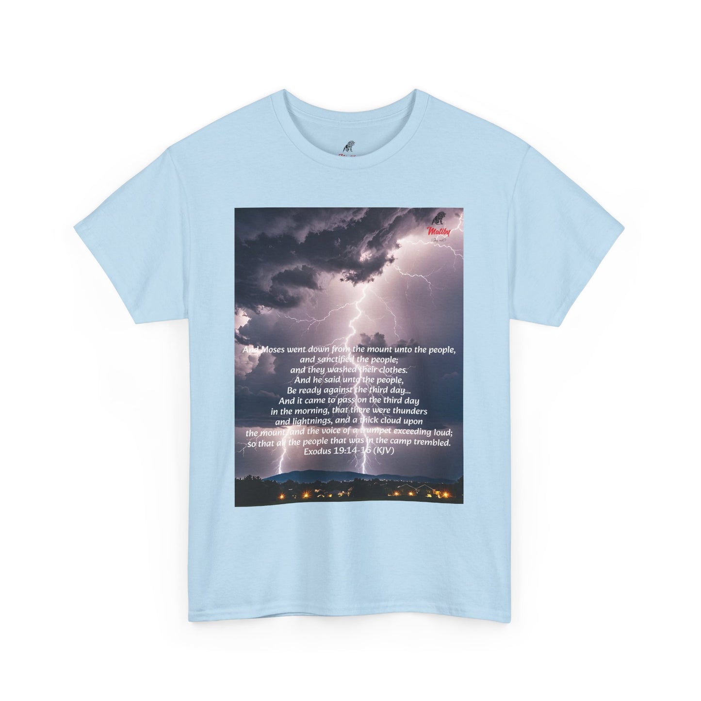 Lightning Style People Tremble Unisex Heavy Cotton Tee, White Font