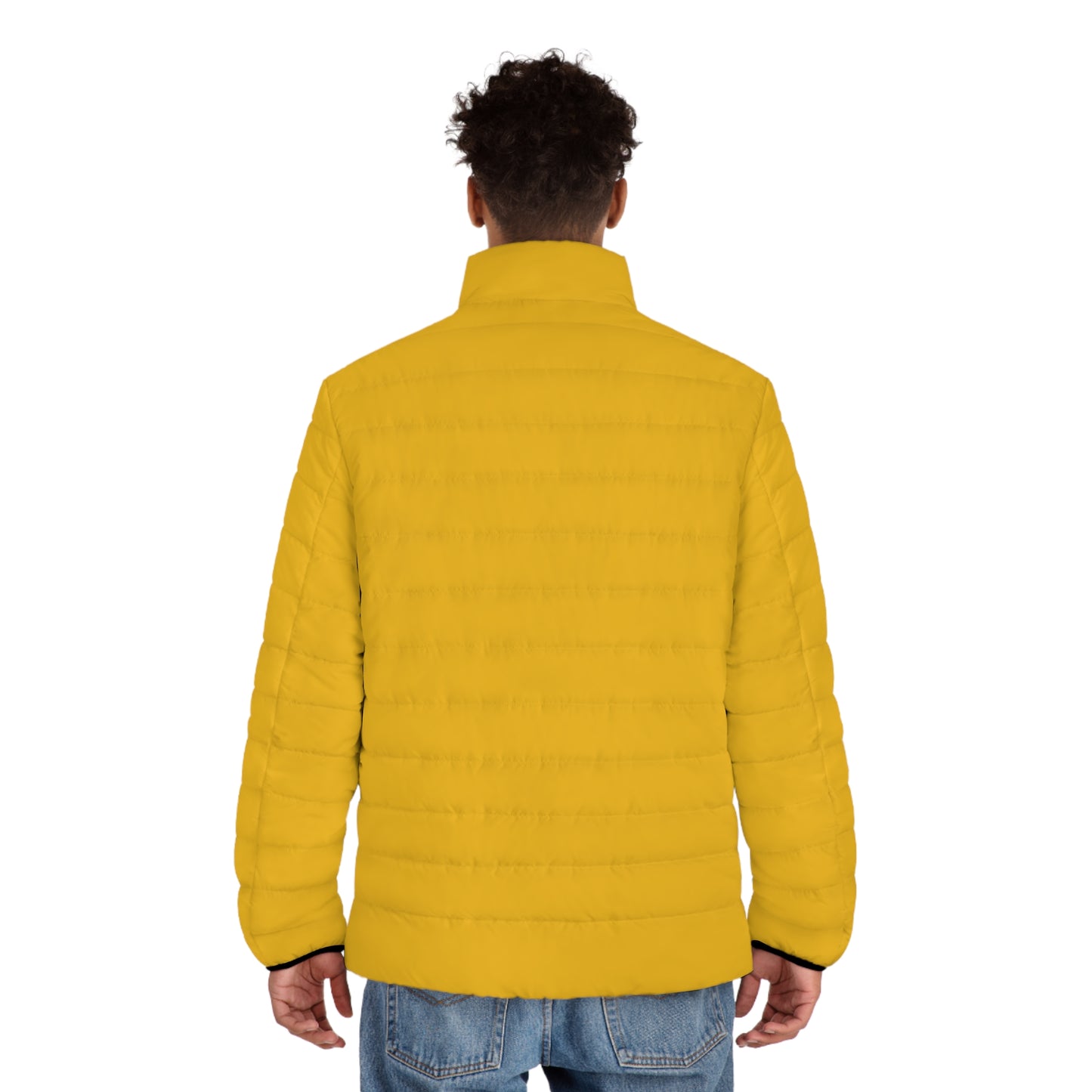 Men's Yellow Puffer Jacket (AOP)