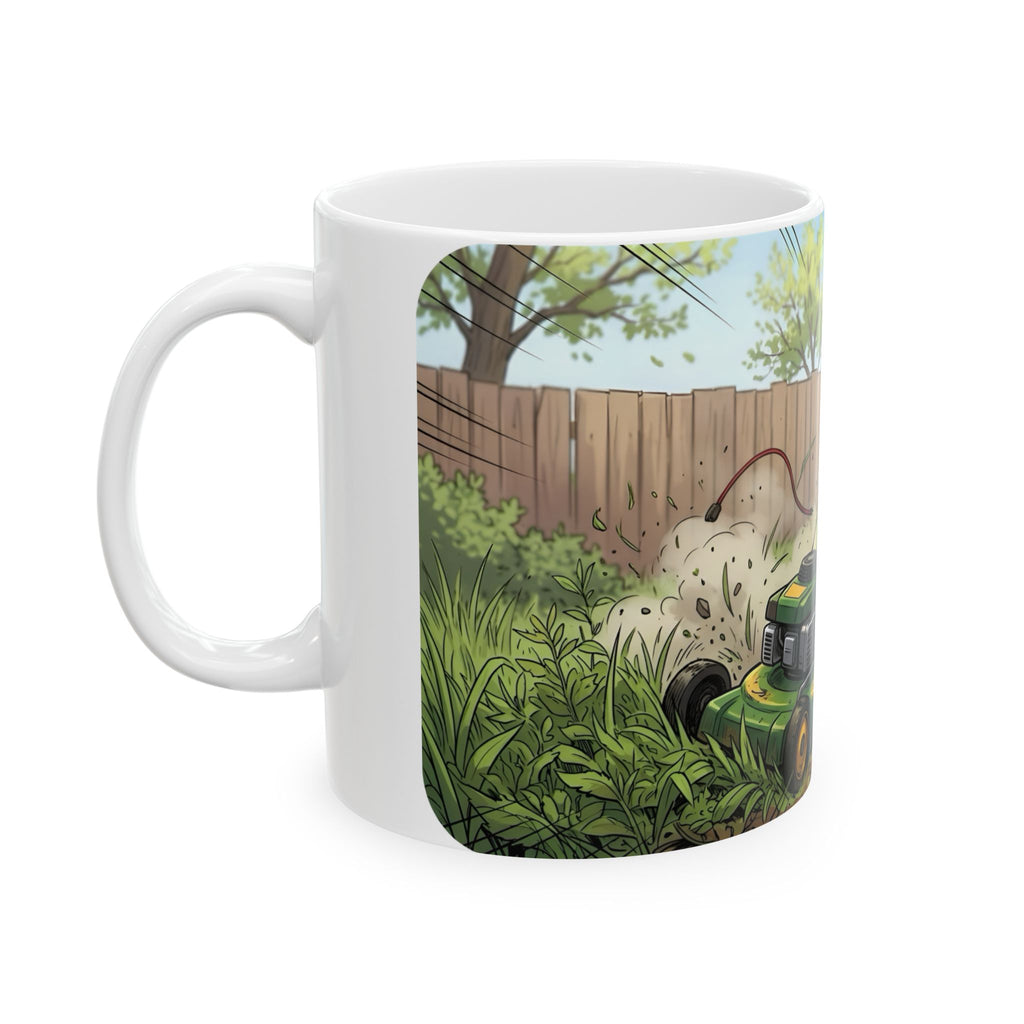 Wifey & The Lawn Mower White Ceramic Mug – Funny Mowing Gardener's Tea Cup (11oz & 15oz)
