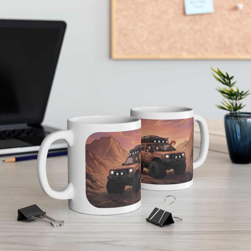 Adventure 4x4 Trucks #26, Classmates & Nature Enthusiasts White Ceramic Mug — Find Your Path To The Essentials Cup (11oz & 15oz)