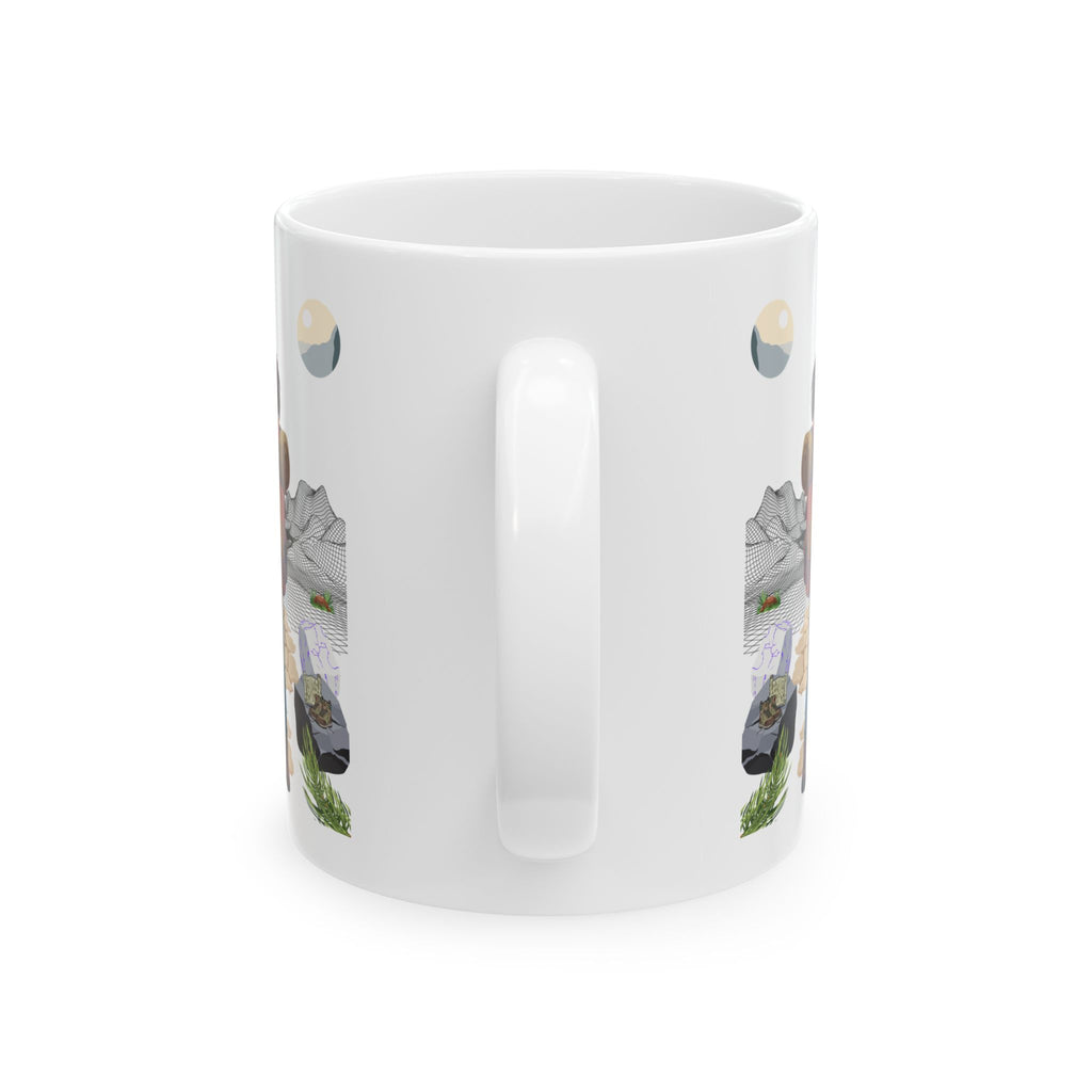 Enjoy Life, Exploration, Creativity, Companionship & Nature White Ceramic Mug — Find Your Path To The Essentials Cup (11oz & 15oz)