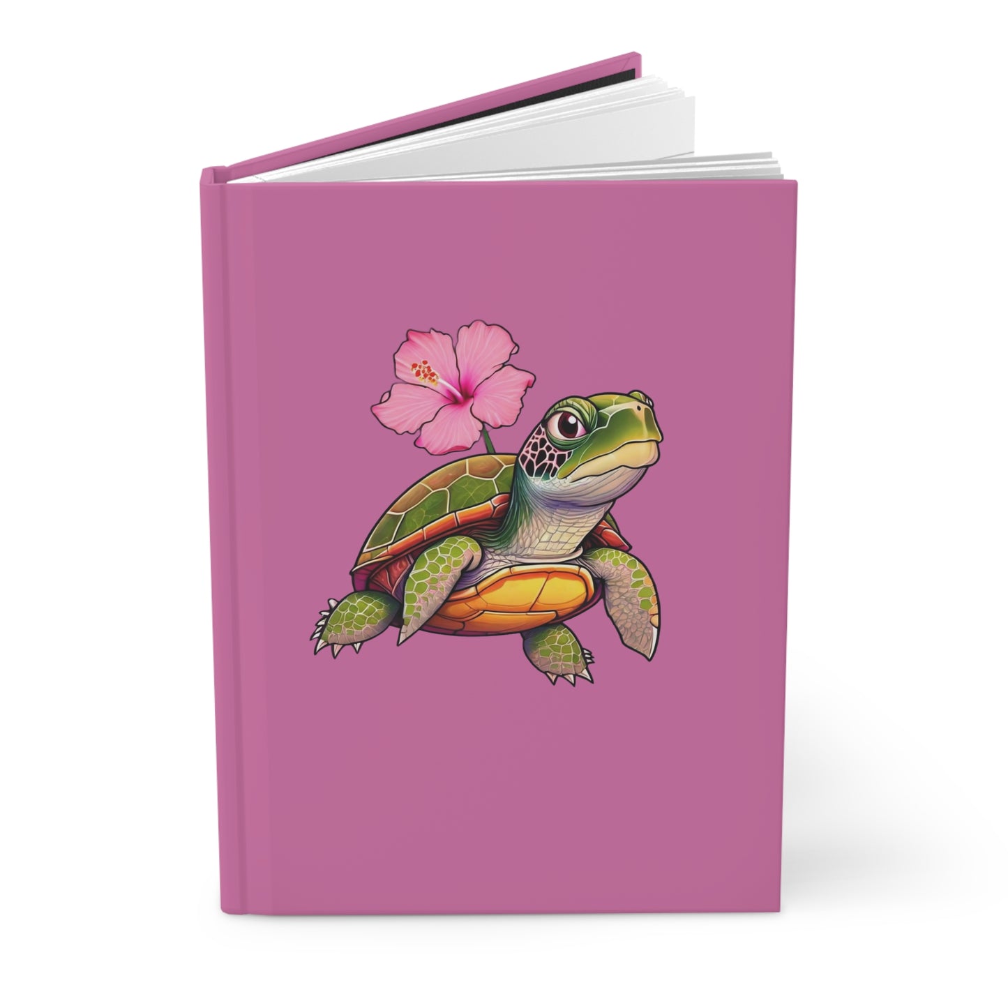 Turtle Rose Hardcover Journal Matte Light Pink