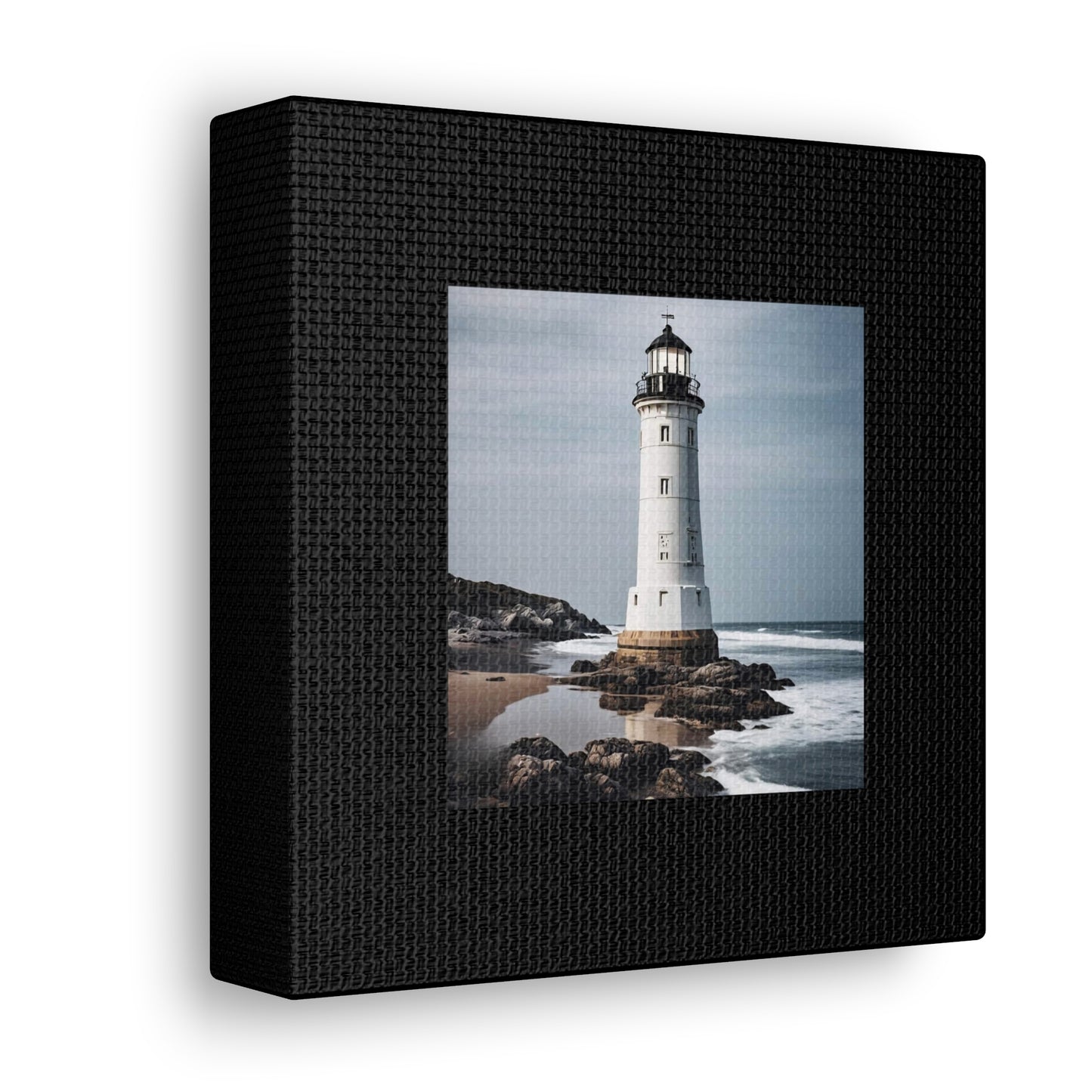 Lighthouse Black Canvas Gallery Wraps