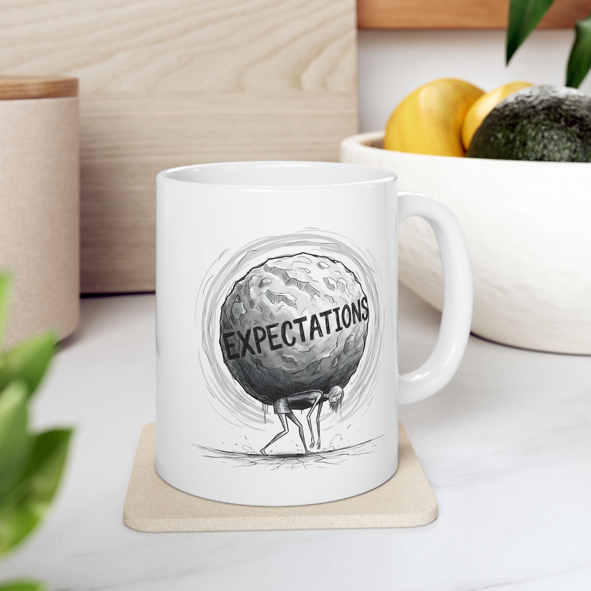 Unbreakable Woman, Standing Tall Under The Weight Of A Giant White Ceramic Mug, (11oz, 15oz), Heart of a Hero Cup