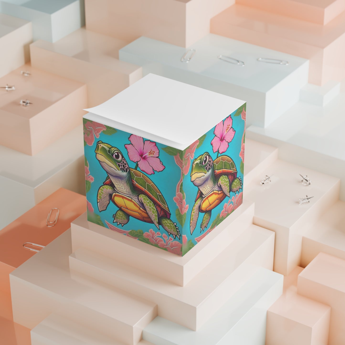 Turtle Flower Note Cube