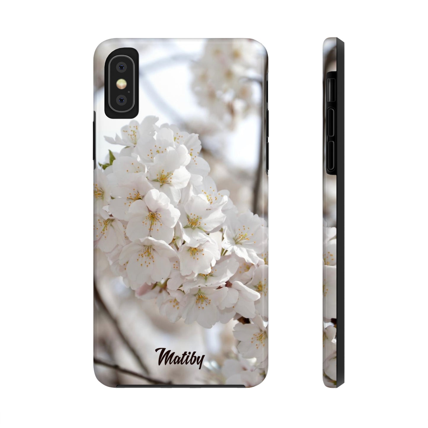 White Flower Tough Phone Cases