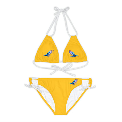 Yellow Strappy Bikini Set (AOP)